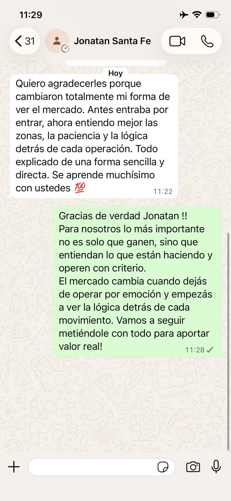 Testimonio WhatsApp — Jonatan